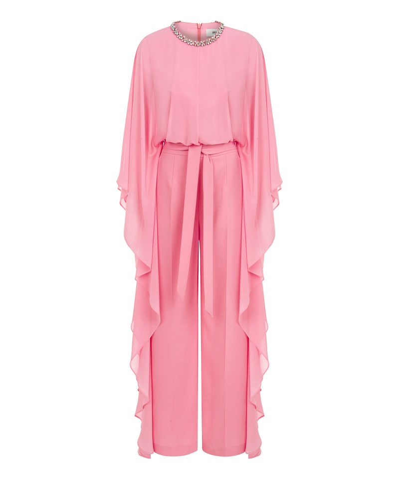 Ipekyol Jewel Neck Draped Jumpsuit Pink