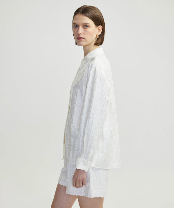 Ipekyol Textured Off Shoulder Shirt Ecru