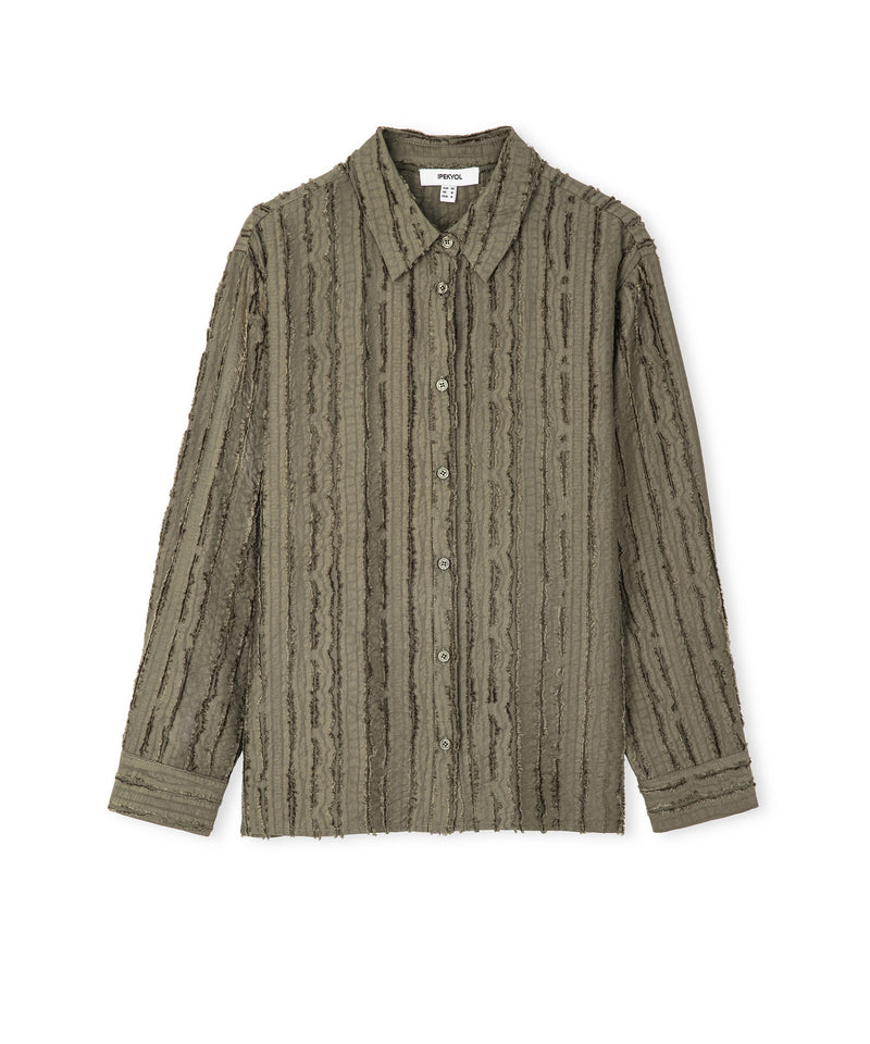 Ipekyol Textured Off Shoulder Shirt Khaki