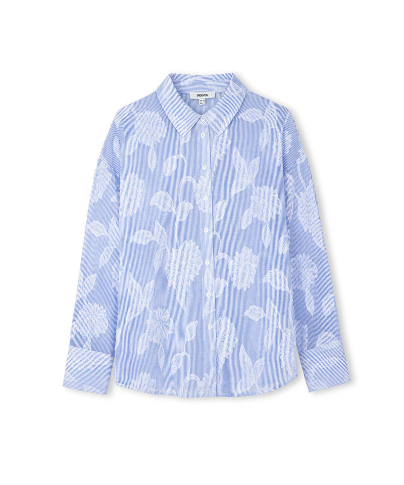 Ipekyol Floral Off Shoulder Shirt Blue
