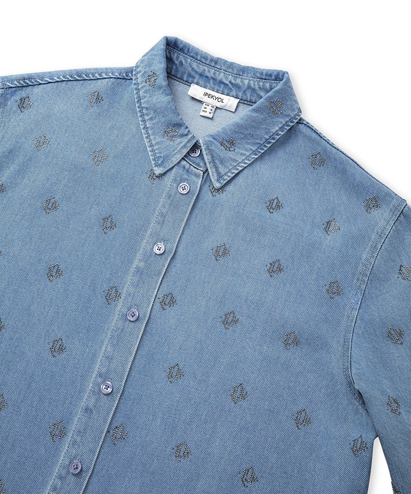 Ipekyol Monogram Hotfix Printed Image Blue