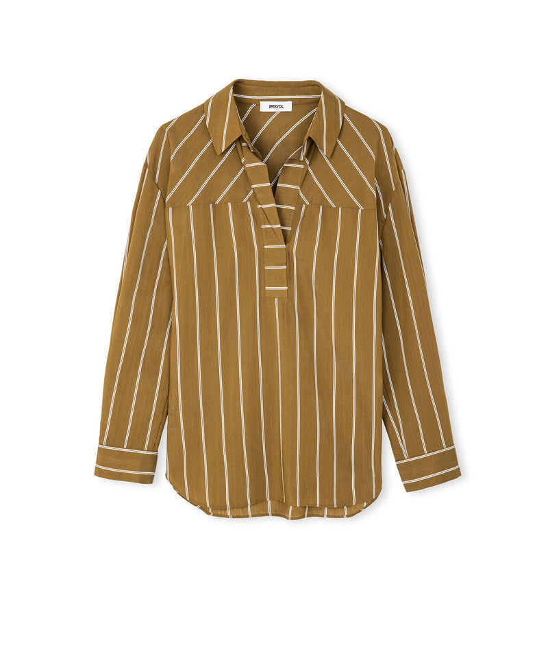 Ipekyol Striped Shirt Tobacco