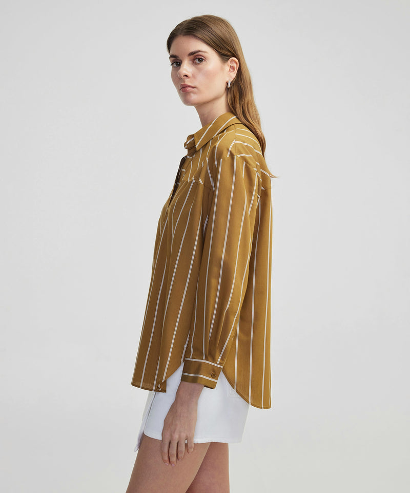 Ipekyol Striped Shirt Tobacco