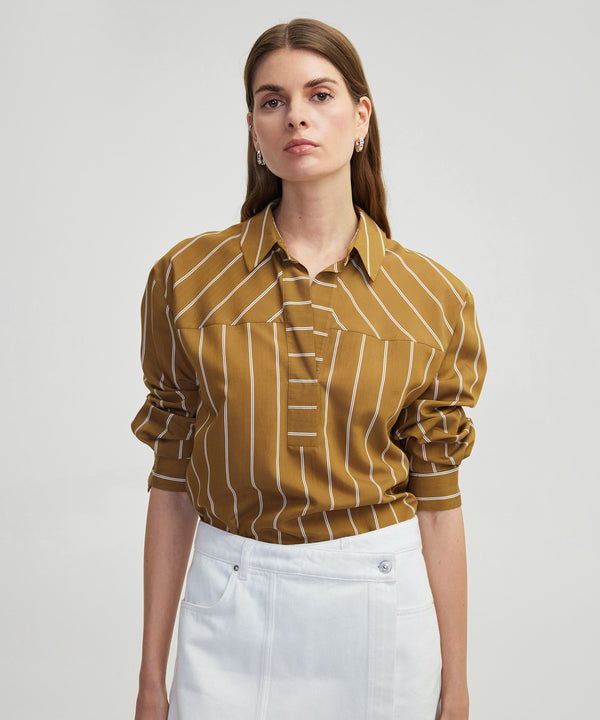 Ipekyol Striped Shirt Tobacco