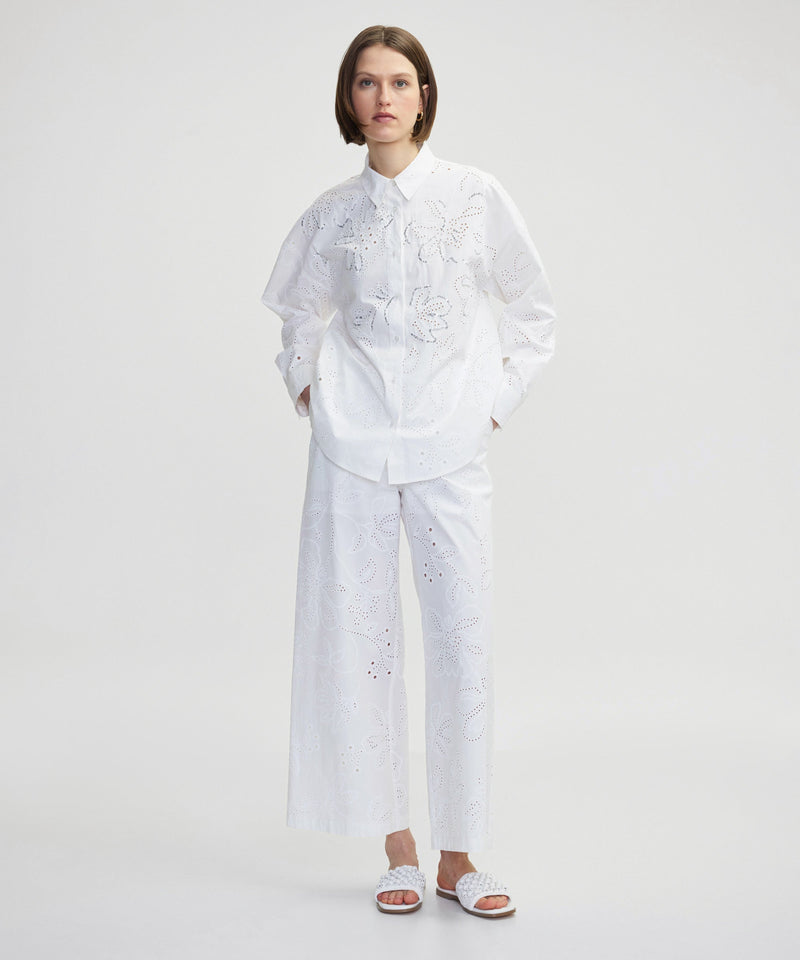 Ipekyol Sequin Embroidered Scalloped Shirt White