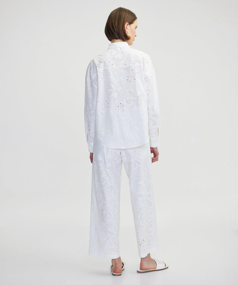Ipekyol Sequin Embroidered Scalloped Shirt White