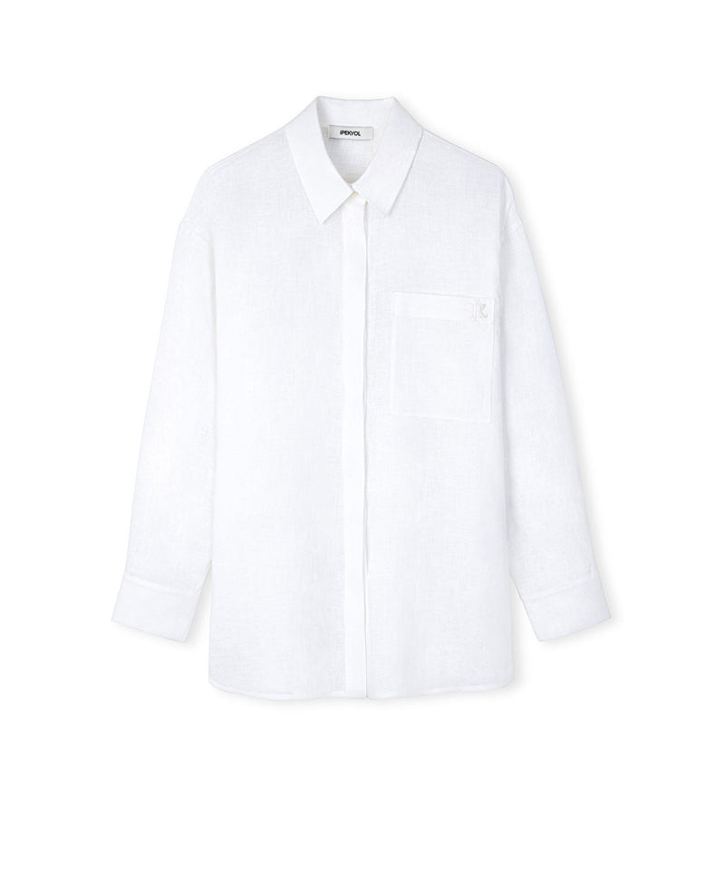 Ipekyol Linen Shirt With Hidden Placket White