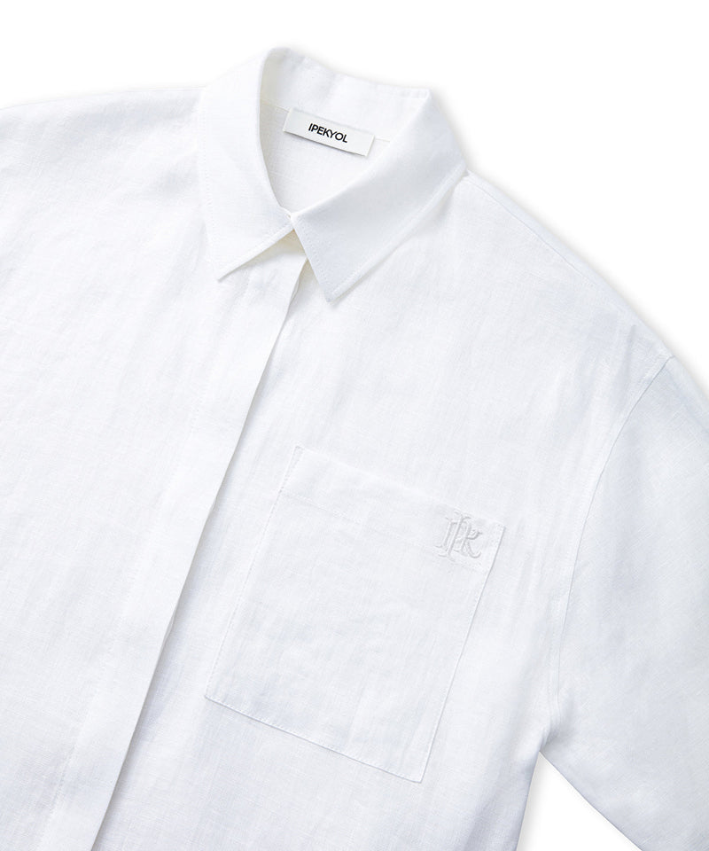 Ipekyol Linen Shirt With Hidden Placket White