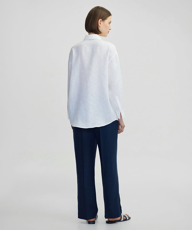 Ipekyol Linen Shirt With Hidden Placket White