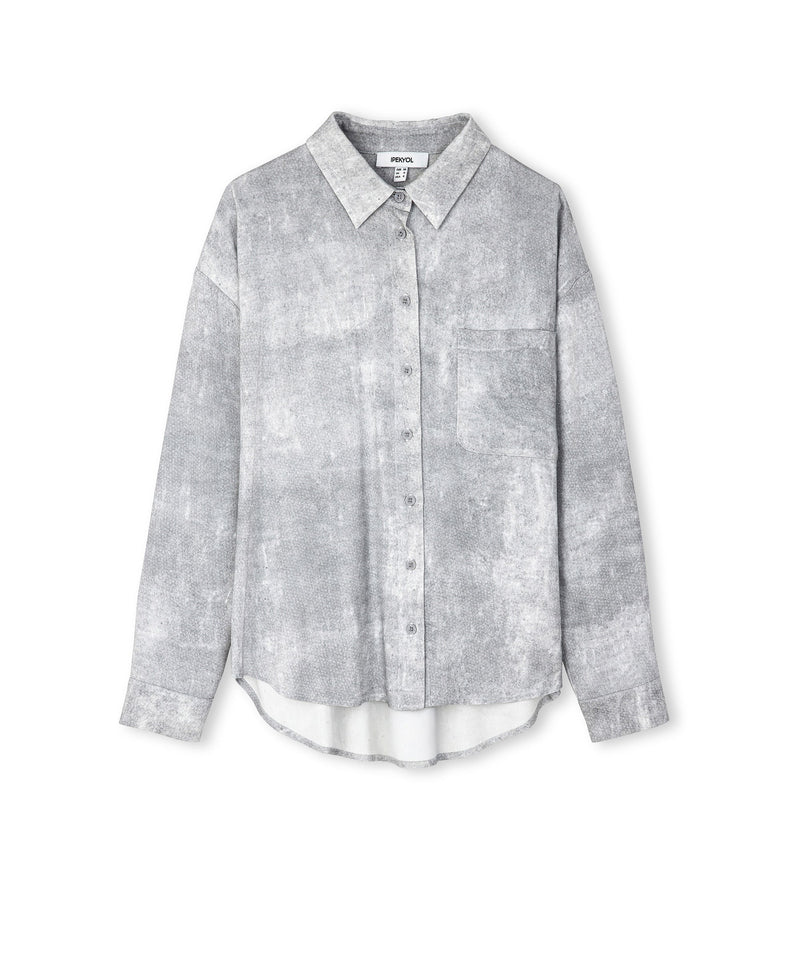 Ipekyol Hotfix Printed Relaxed Fit Shirt Grey