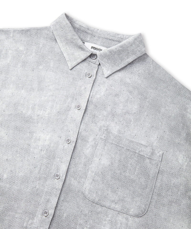 Ipekyol Hotfix Printed Relaxed Fit Shirt Grey
