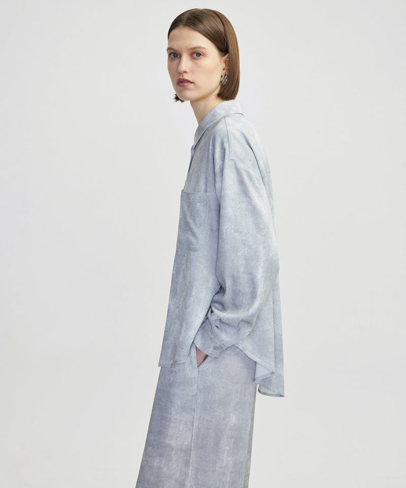 Ipekyol Hotfix Printed Relaxed Fit Shirt Grey