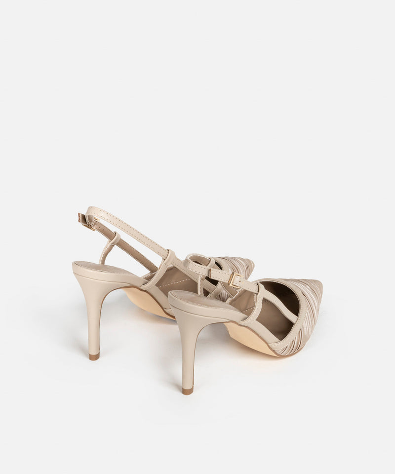 Ipekyol Textured Sling Back Heels Beige