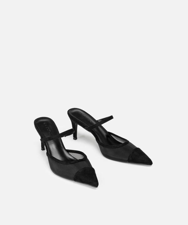 Ipekyol Transparent Mix Heeled Slippers Black