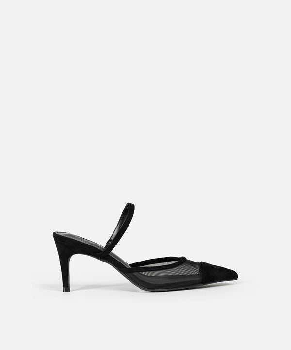 Ipekyol Transparent Mix Heeled Slippers Black