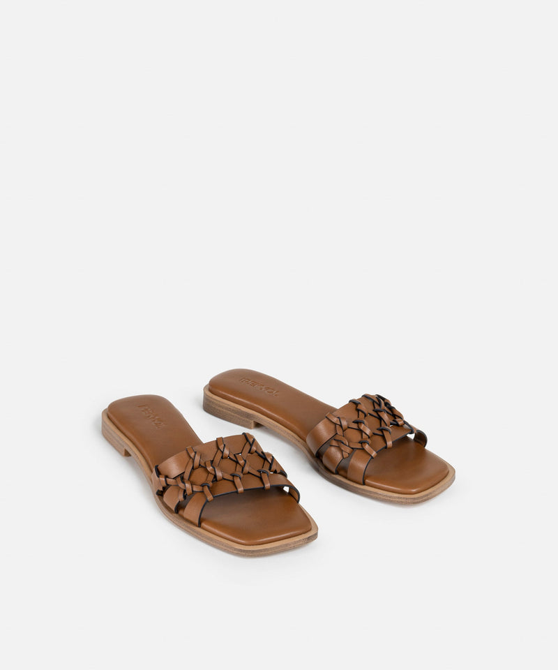 Ipekyol Knitted Textured Slippers Brown