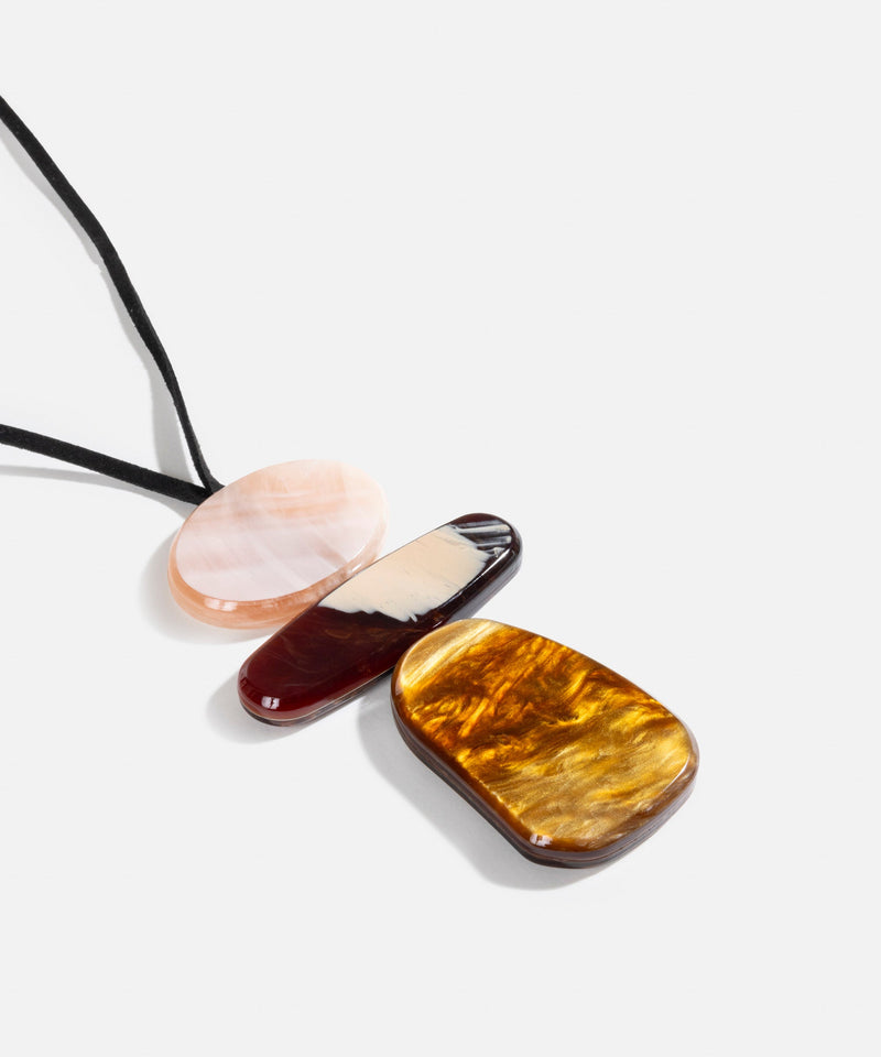 Ipekyol Mixed Stone Rope Necklace Brown