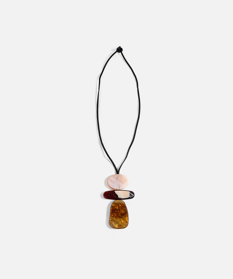 Ipekyol Mixed Stone Rope Necklace Brown