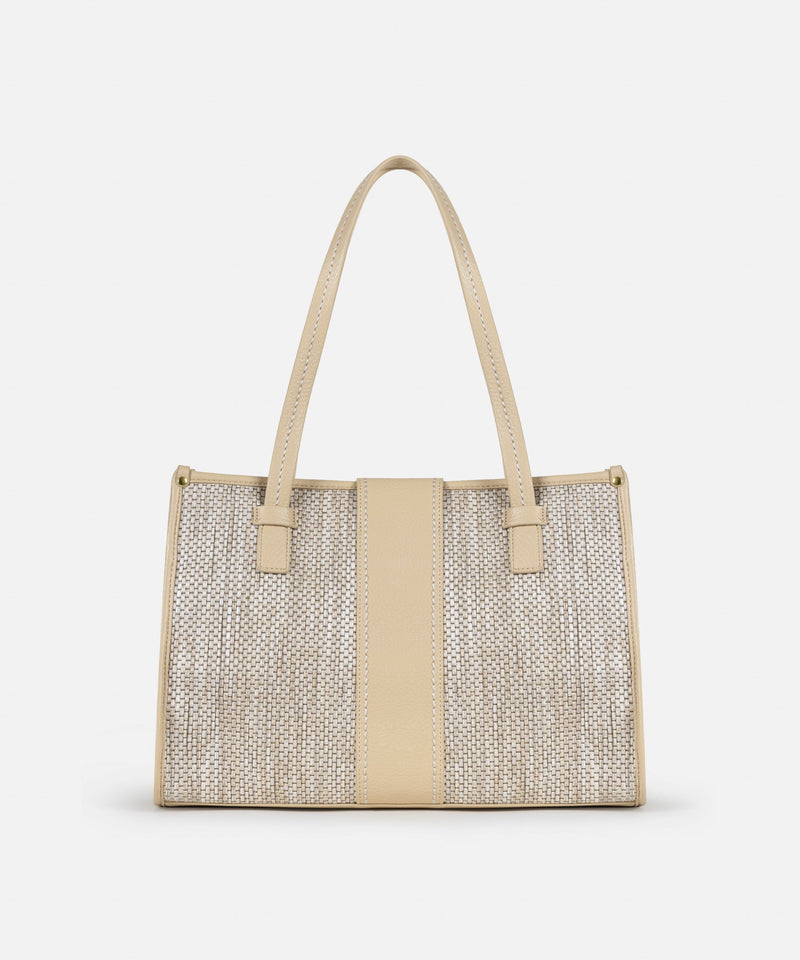 Ipekyol Contrast Textured Tote Bag Beige