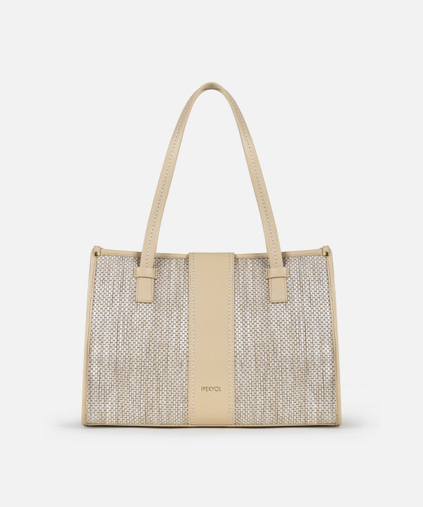 Ipekyol Contrast Textured Tote Bag Beige