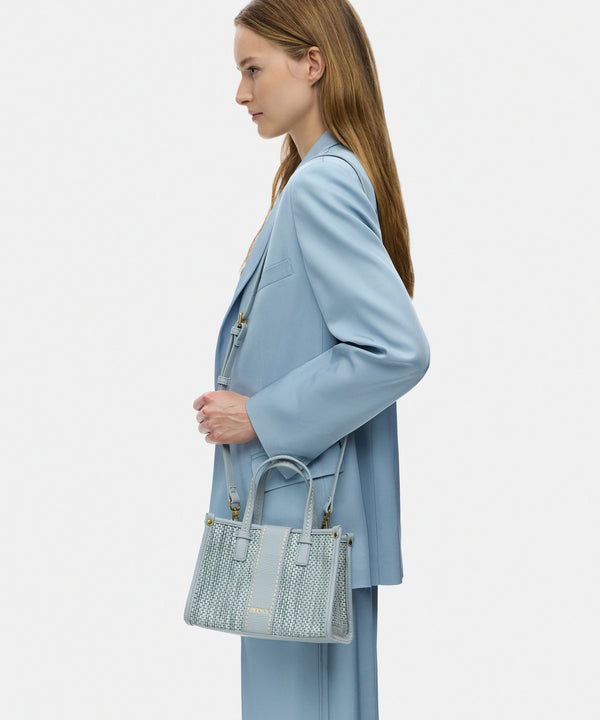 Ipekyol Contrast Textured Mini Tote Bag Blue