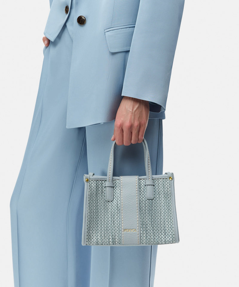 Ipekyol Contrast Textured Mini Tote Bag Blue