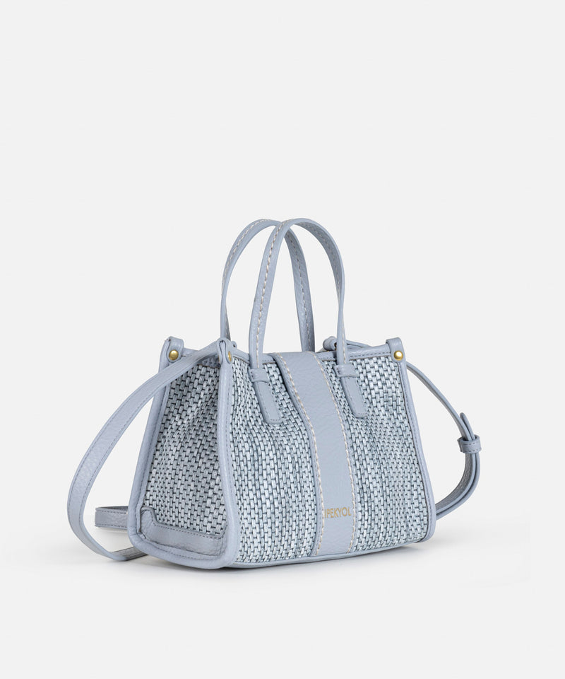 Ipekyol Contrast Textured Mini Tote Bag Blue