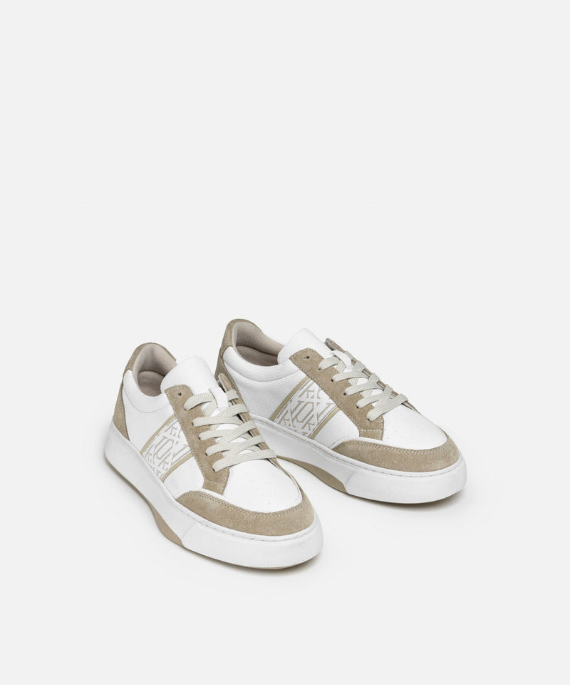 Ipekyol Monogram Pattern Mix Sneakers Beige