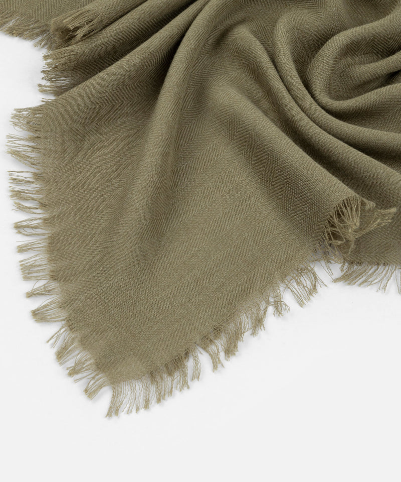 Ipekyol Scarf With Fringe Detailed Khaki