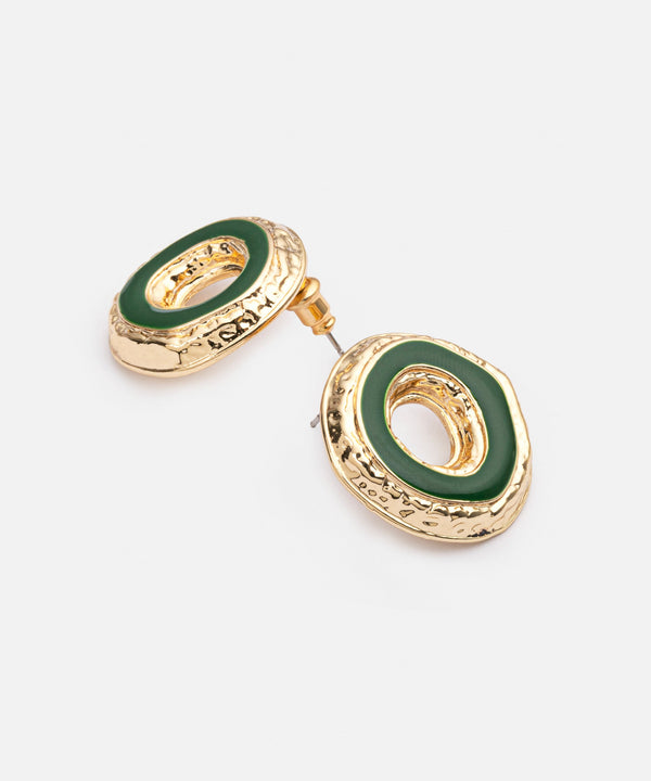 Ipekyol Contrast Resin Metal Earrings Green