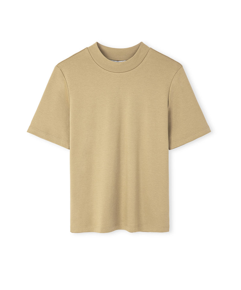 Ipekyol Basic High Collar T-Shirt Natural