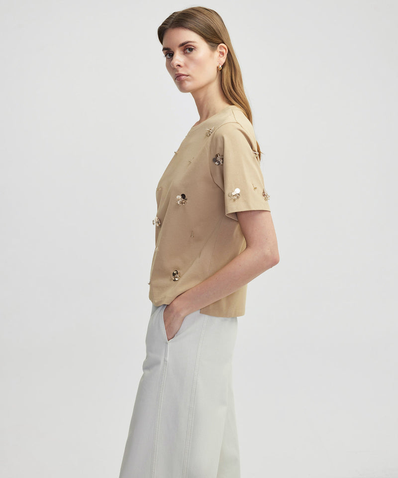 Ipekyol Sequined T-Shirt Natural
