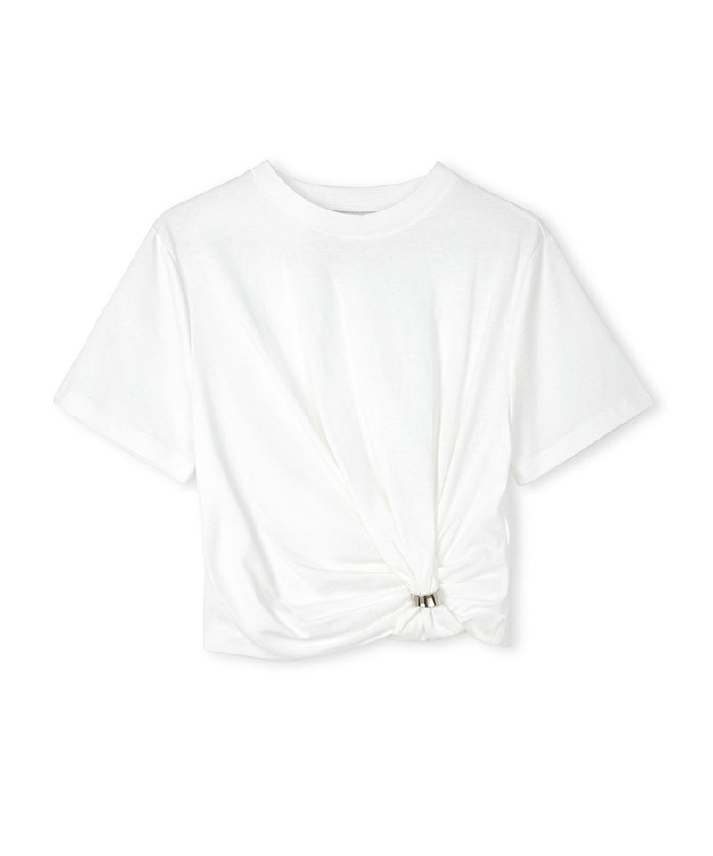 Ipekyol Asymmetrical Twisted Accessory T-Shirt Off White