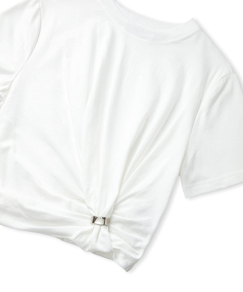 Ipekyol Asymmetrical Twisted Accessory T-Shirt Off White