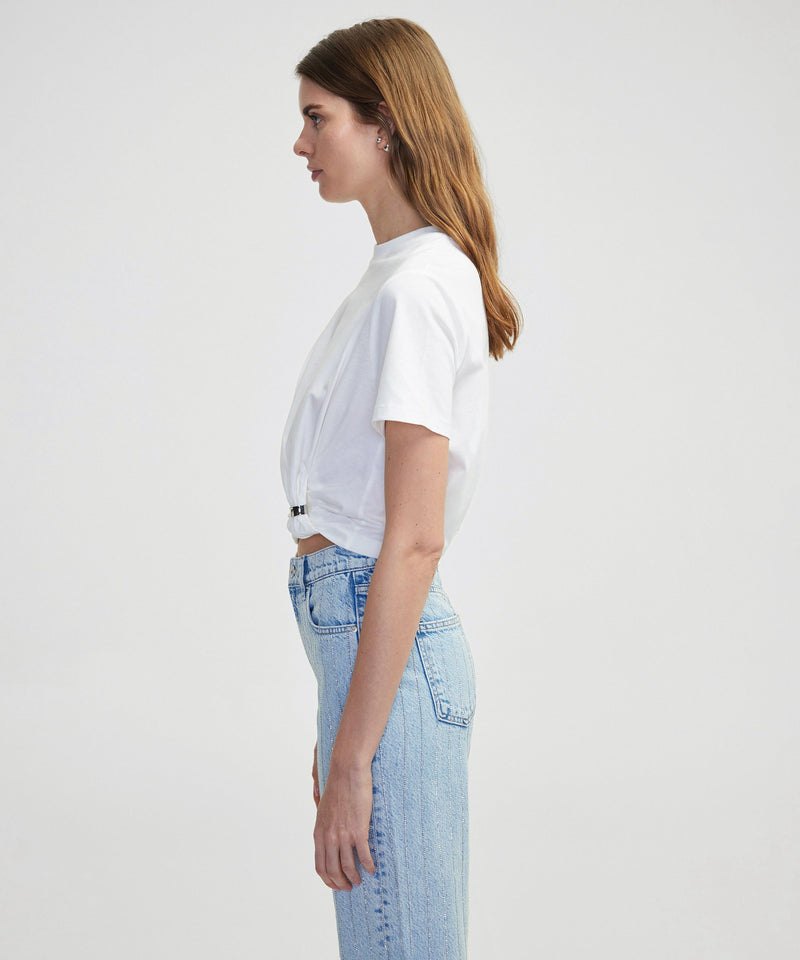 Ipekyol Asymmetrical Twisted Accessory T-Shirt Off White
