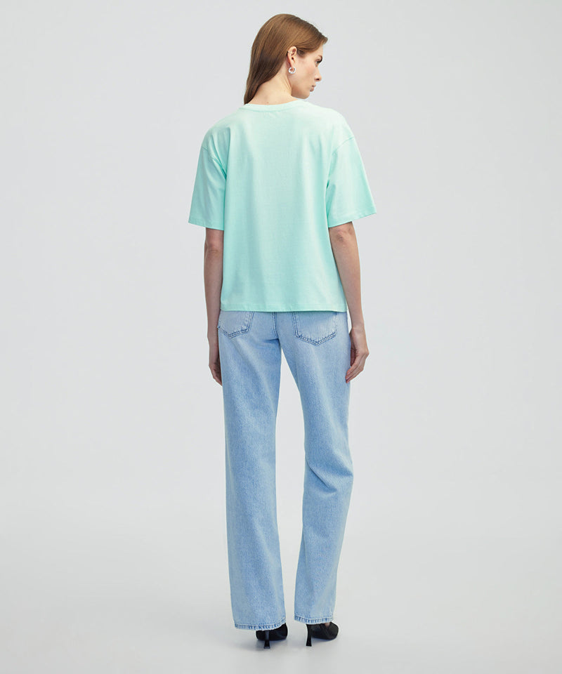 Ipekyol Asymmetrical Twisted T-Shirt Mint Green