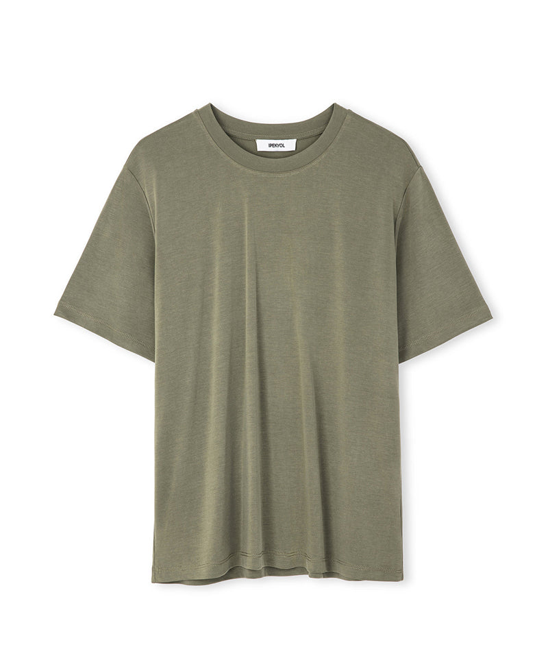 Ipekyol Basic Crew Neck T-Shirt Khaki