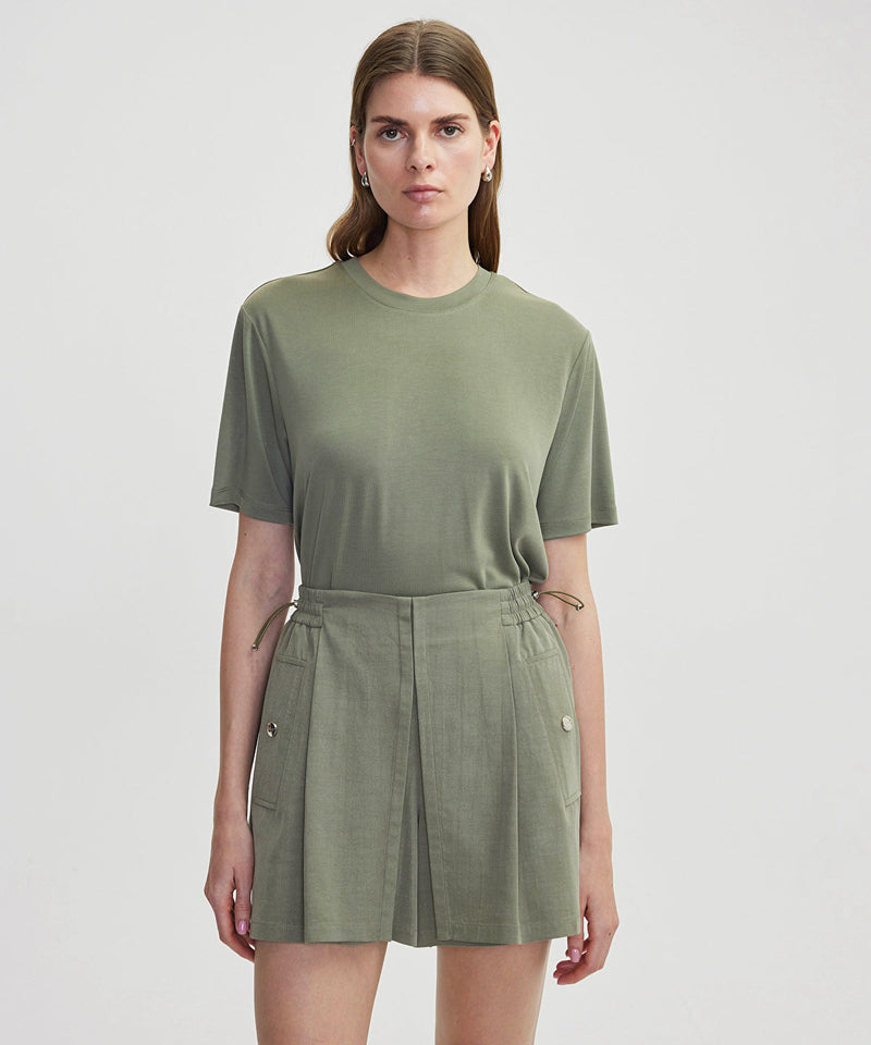 Ipekyol Basic Crew Neck T-Shirt Khaki