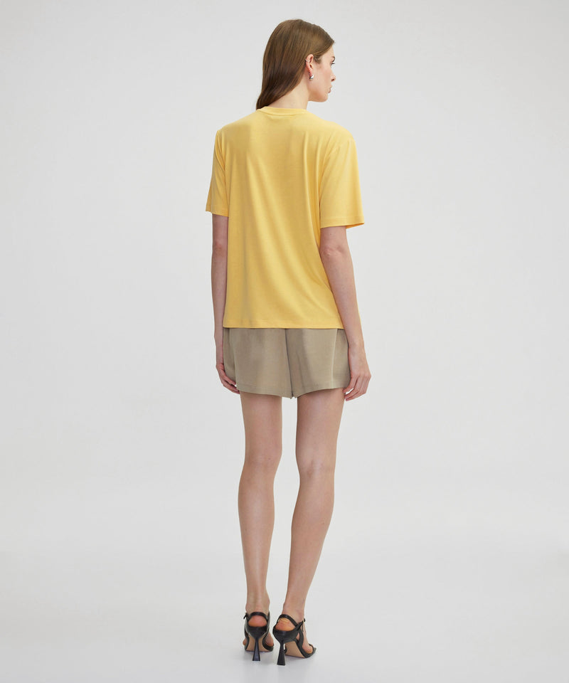 Ipekyol Basic Crew Neck T-Shirt Apricot