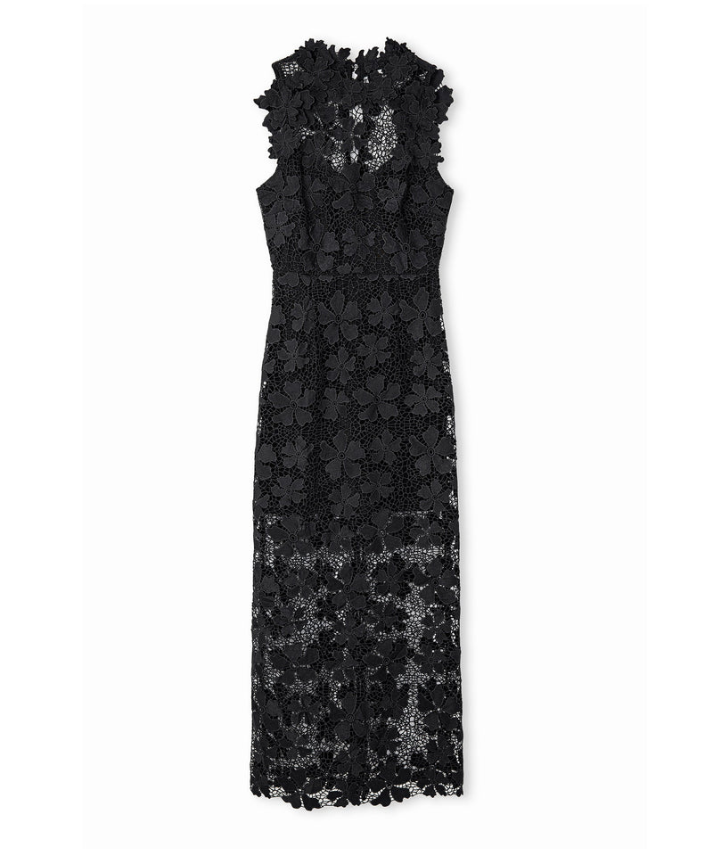 Ipekyol 3D Floral Applique Lace Dress Black