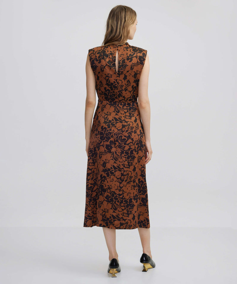 Ipekyol Patterned Midi Dress Caramel