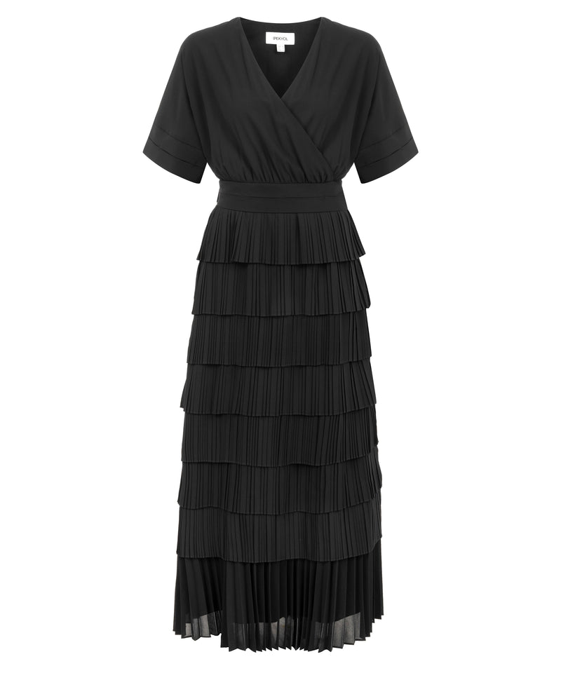 Ipekyol Layered Detail Pleated Dress Black