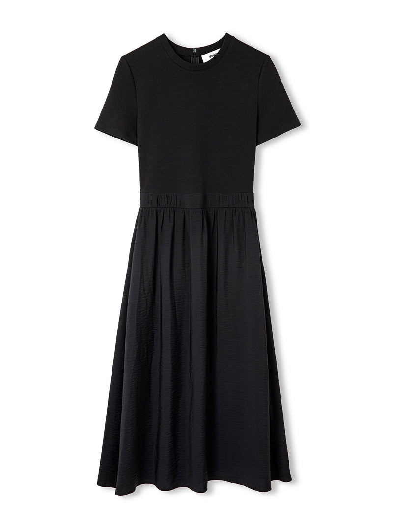 Ipekyol Fabric Mix Midi Dress Black