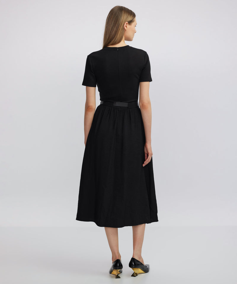 Ipekyol Fabric Mix Midi Dress Black