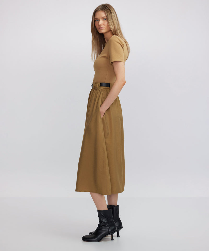 Ipekyol Fabric Mix Midi Dress Natural