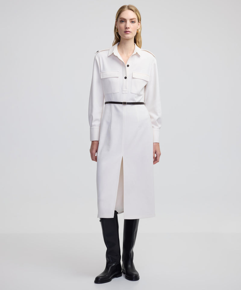 Ipekyol Belted Shirt Collar Dress Ecru