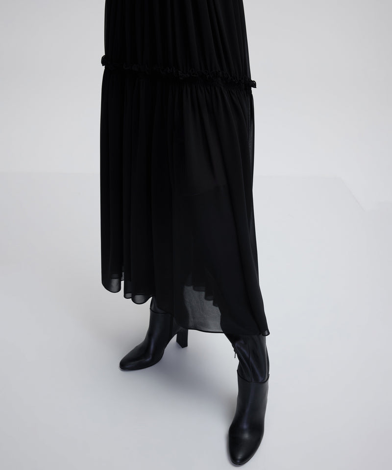 Ipekyol Gathered Dress With Tie-Neck Black