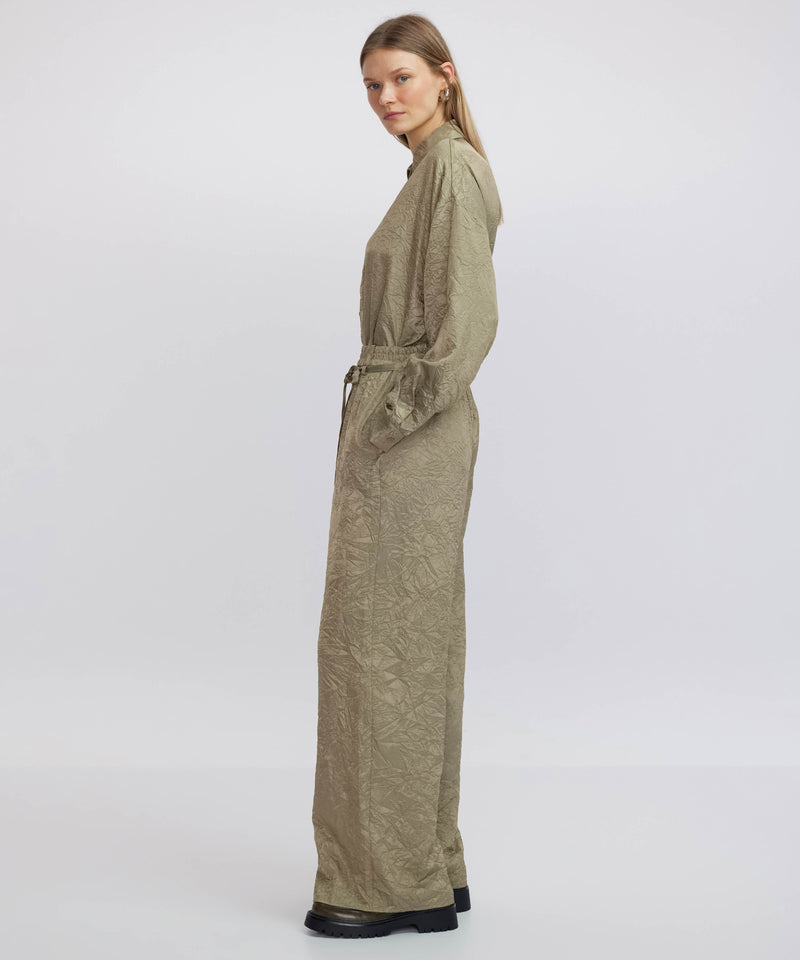 Ipekyol Textured Elastic Waist Trousers Khaki