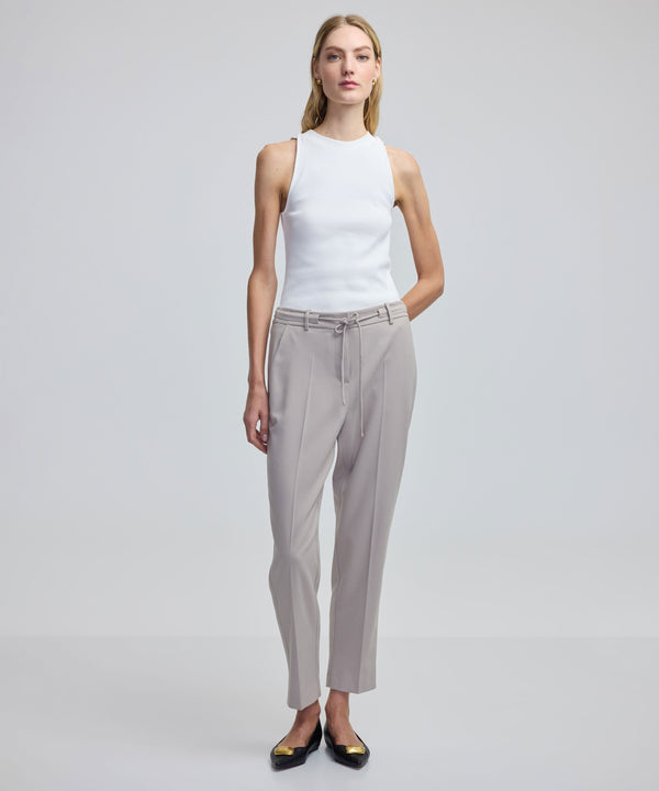 Ipekyol Thin Belted Drapey Fit Trousers Off White