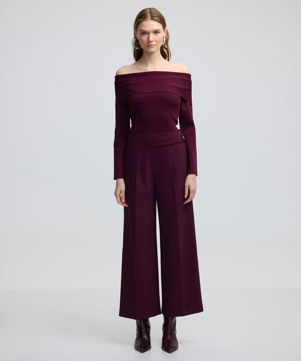 Ipekyol Asymmetrical Belted Trousers Bordoux